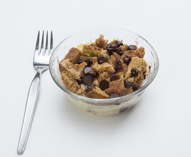 Bread pudding with chocolate chips